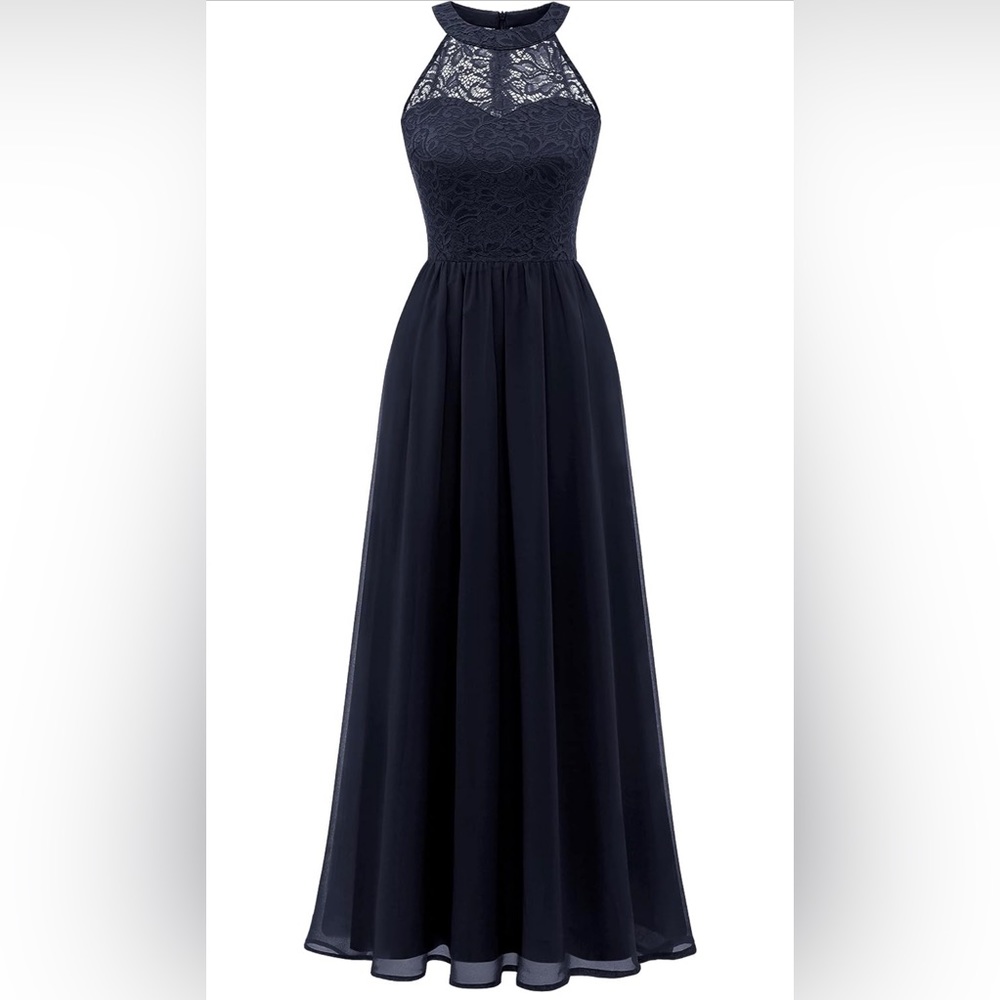 NWOT Women's Sleeveless Halter Floral Lace Formal Dress Cocktail Party Dress